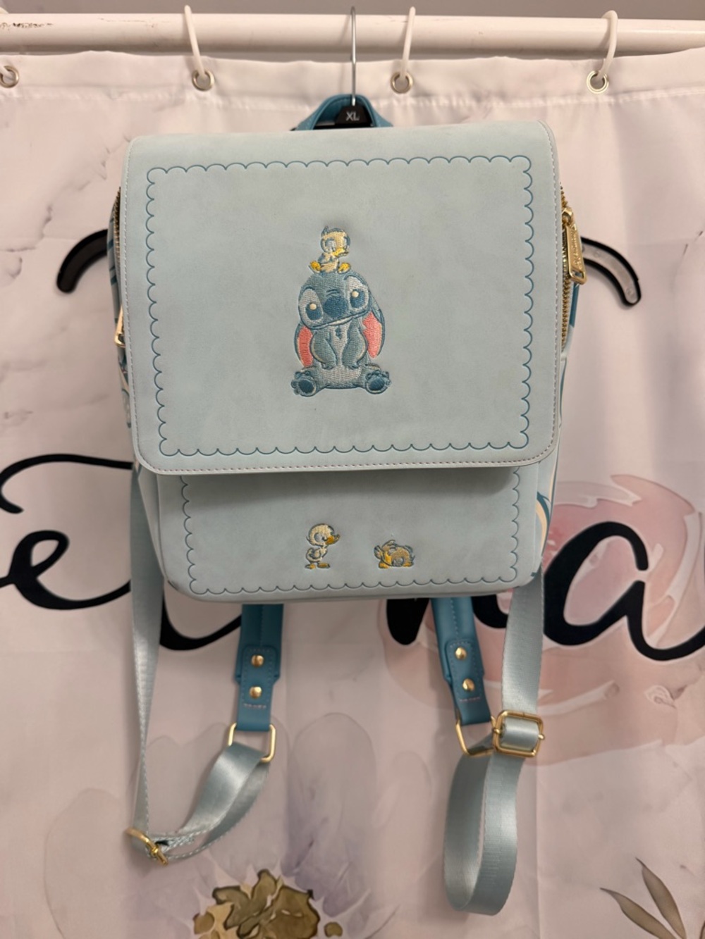 Loungefly Light Blue Stitch & Duckling Mini Backpack